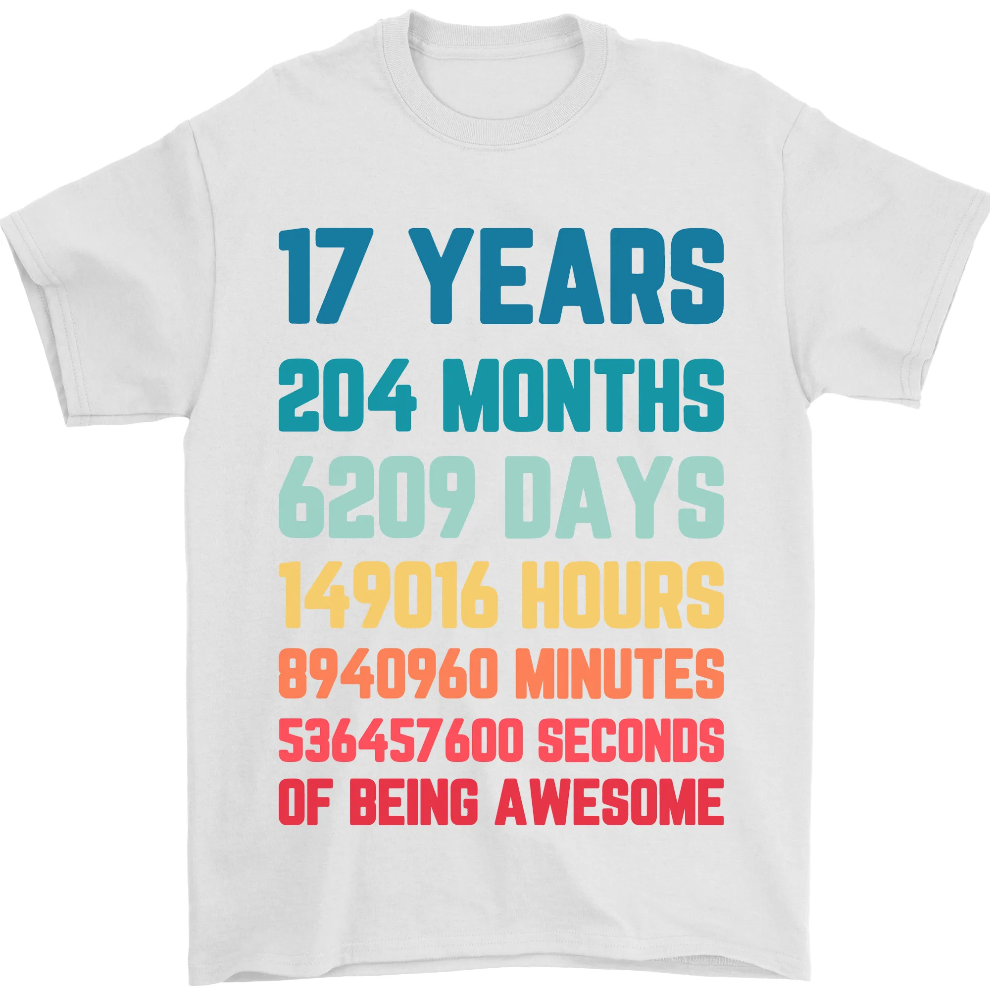 17th Birthday 17 Year Old Mens T-Shirt 100% Cotton