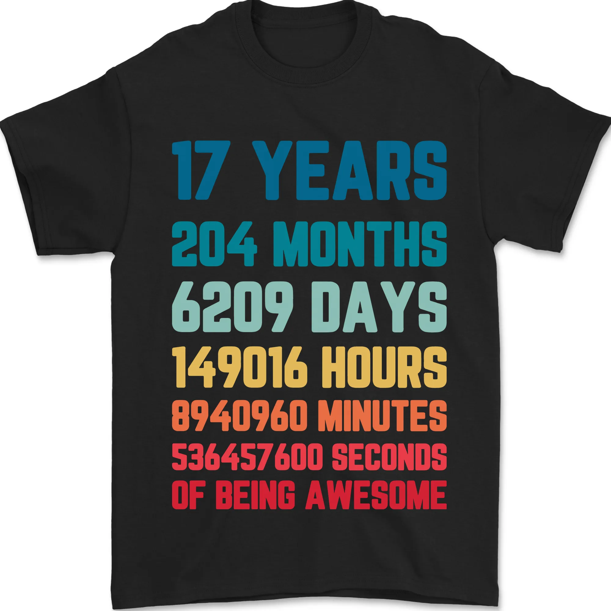 17th Birthday 17 Year Old Mens T-Shirt 100% Cotton