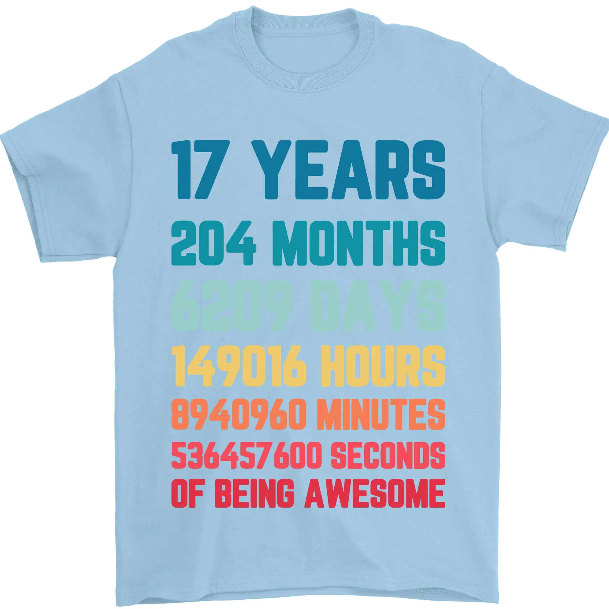 17th Birthday 17 Year Old Mens T-Shirt 100% Cotton