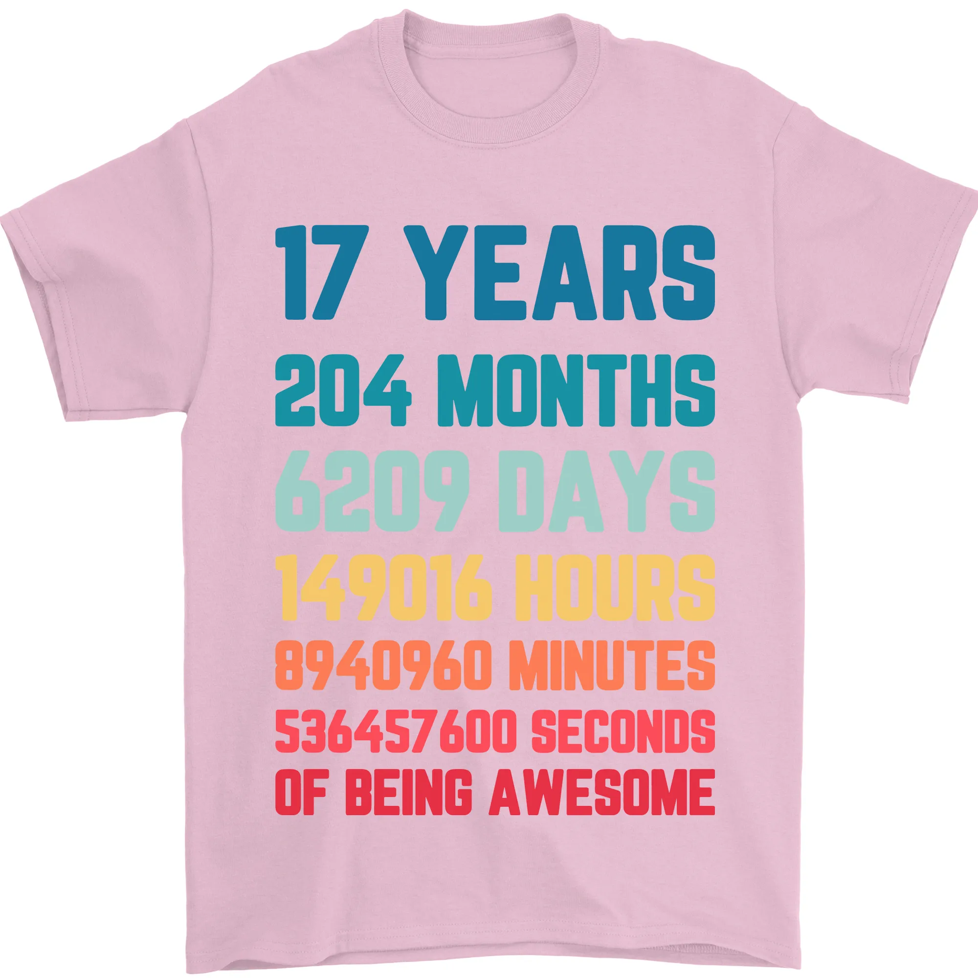 17th Birthday 17 Year Old Mens T-Shirt 100% Cotton