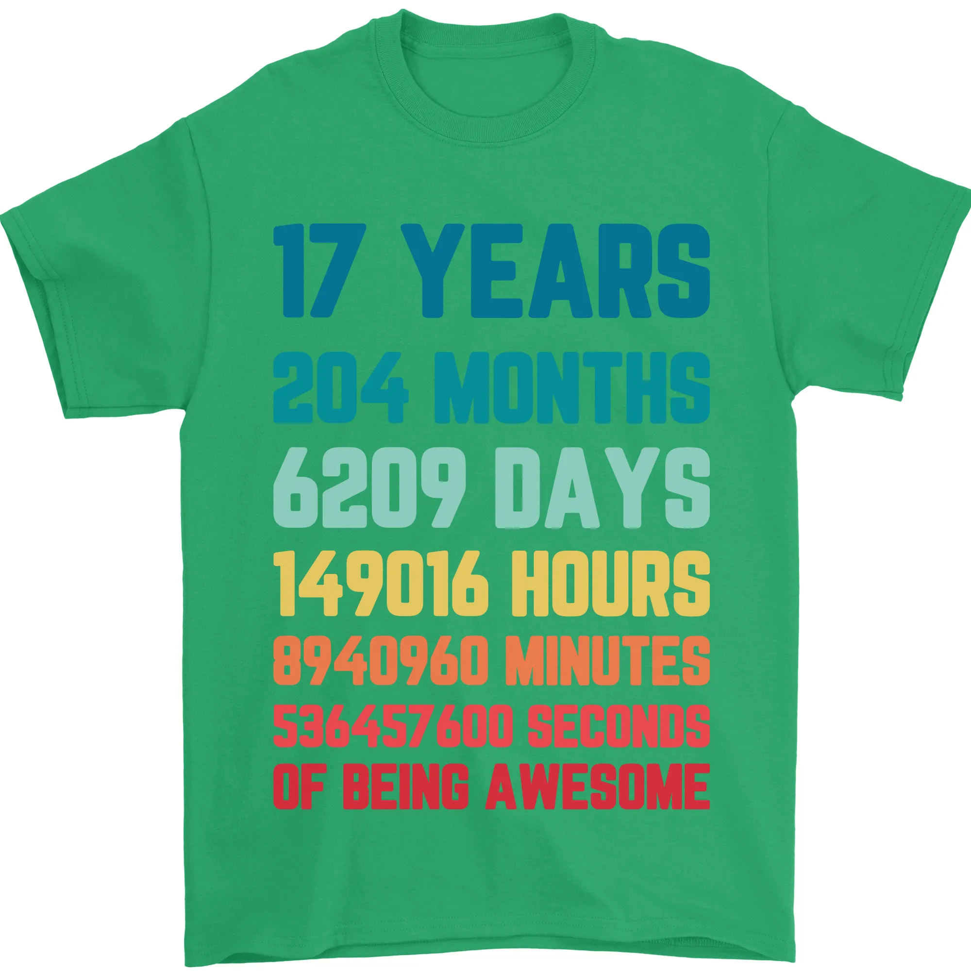 17th Birthday 17 Year Old Mens T-Shirt 100% Cotton