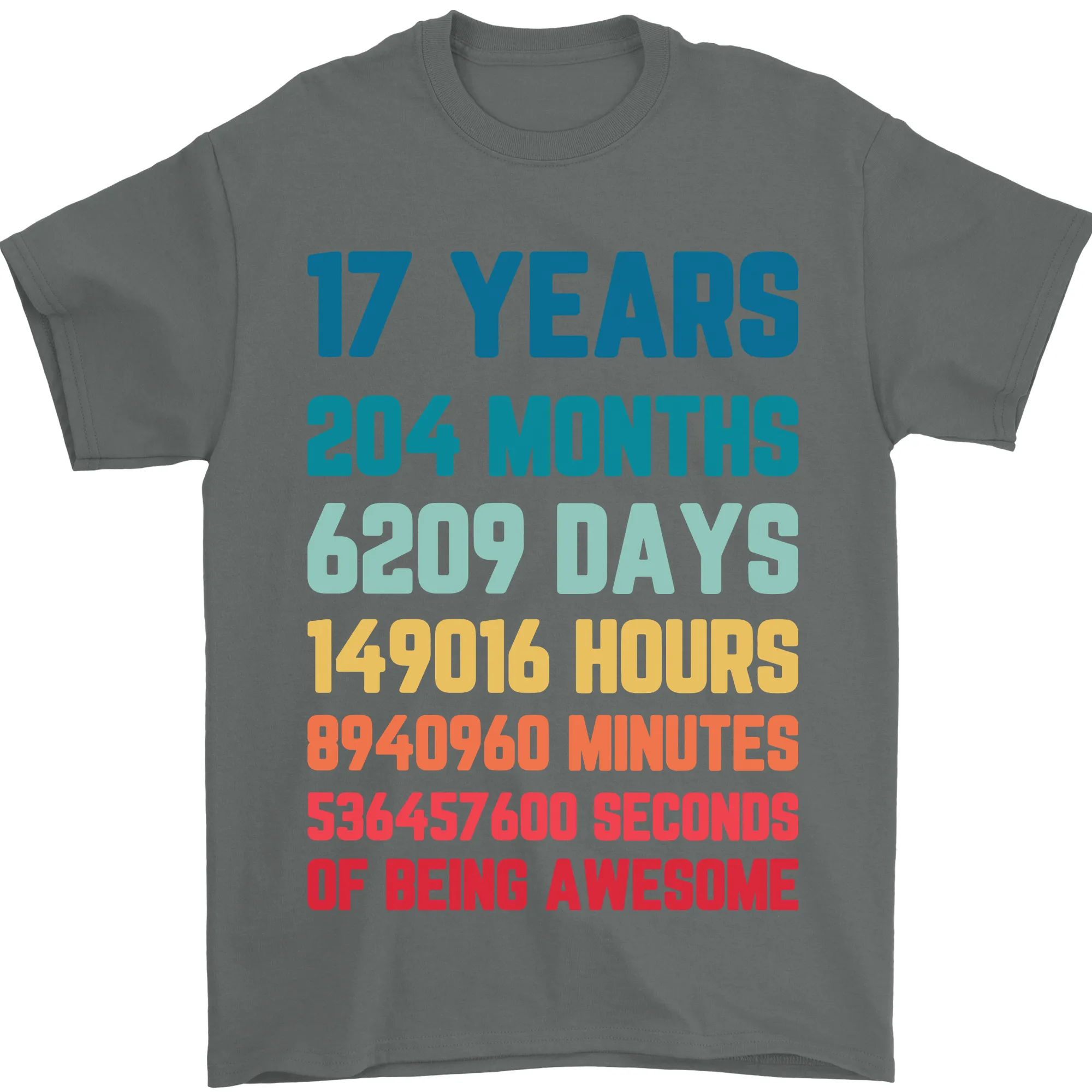 17th Birthday 17 Year Old Mens T-Shirt 100% Cotton