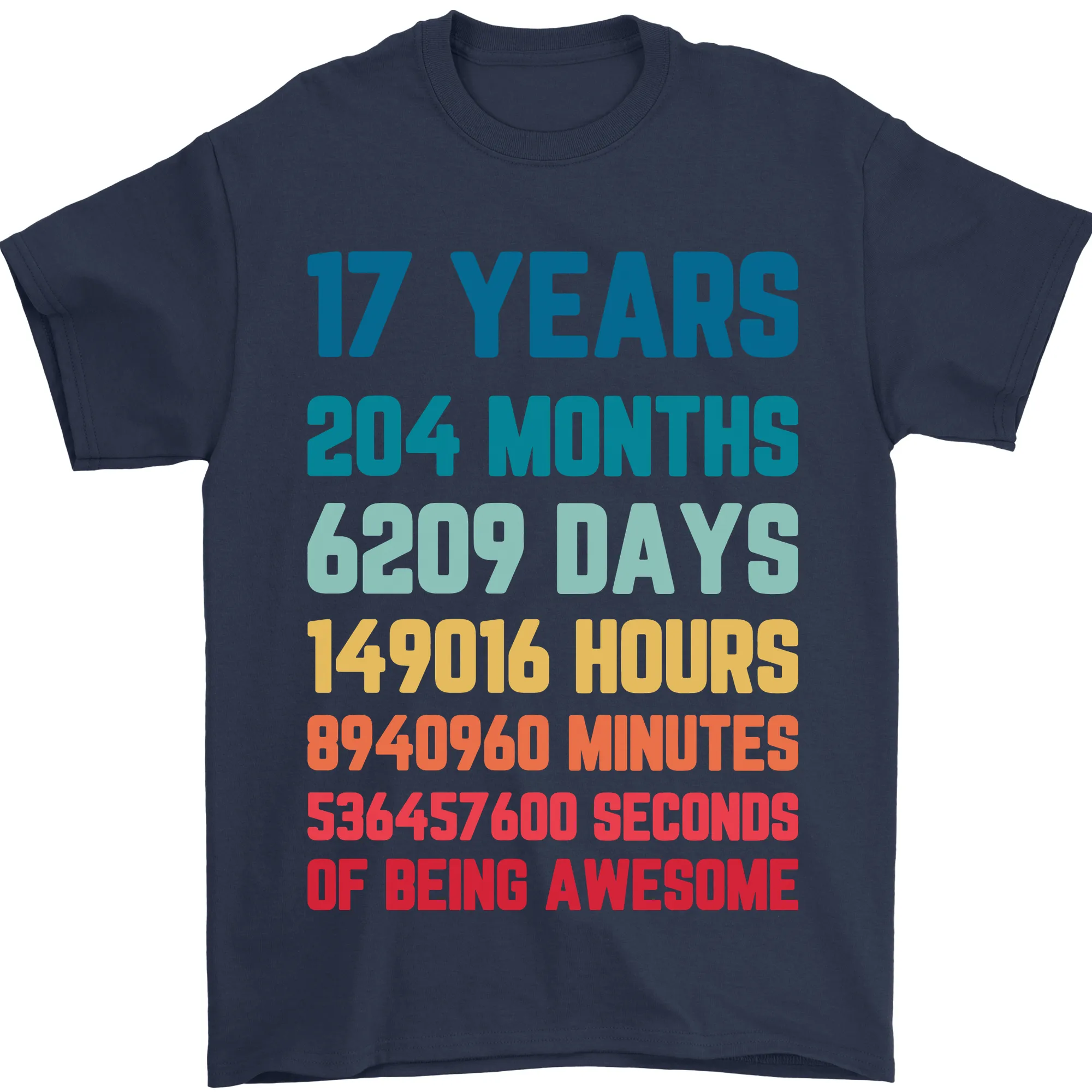 17th Birthday 17 Year Old Mens T-Shirt 100% Cotton