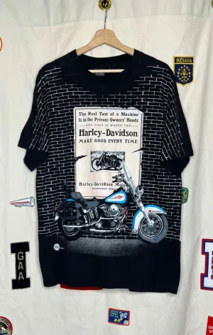 1995 Harley-Davidson Brick AOP T-Shirt: L