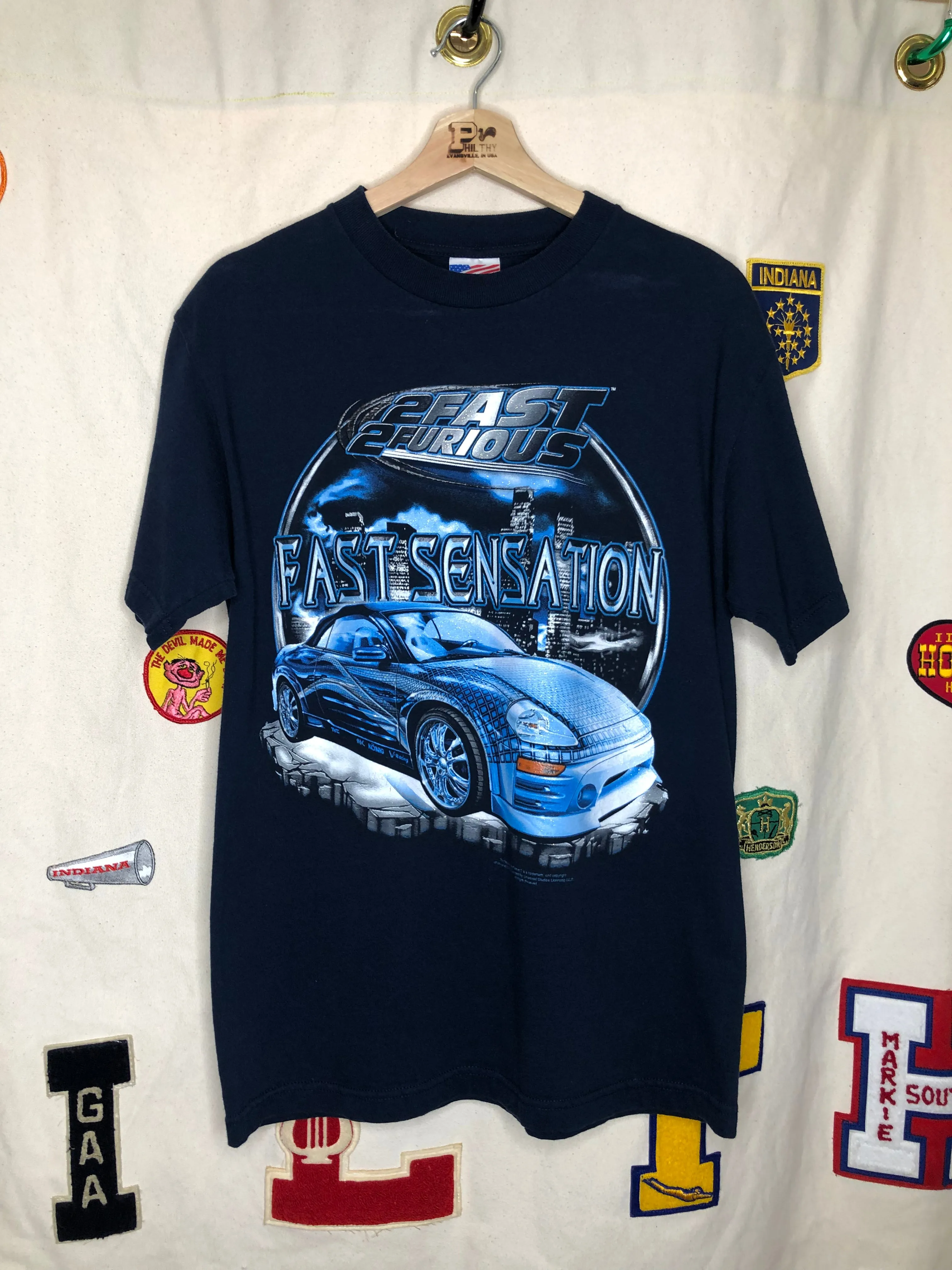 2 Fast 2 Furious Fast Sensation Navy Movie T-Shirt: Medium