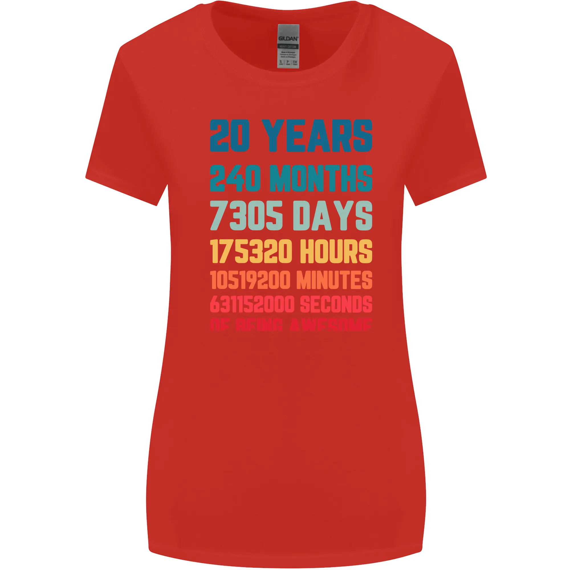 20th Birthday 20 Year Old Womens Wider Cut T-Shirt