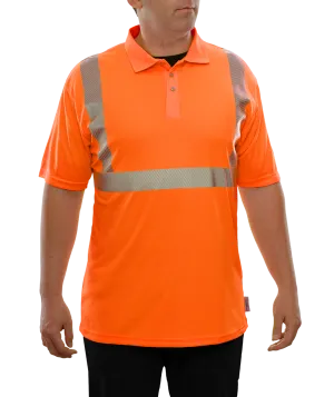 302CTOR Hi-Vis Orange Birdseye Safety Polo Shirt with 3M™ Scotchlite™ Comfort Trim