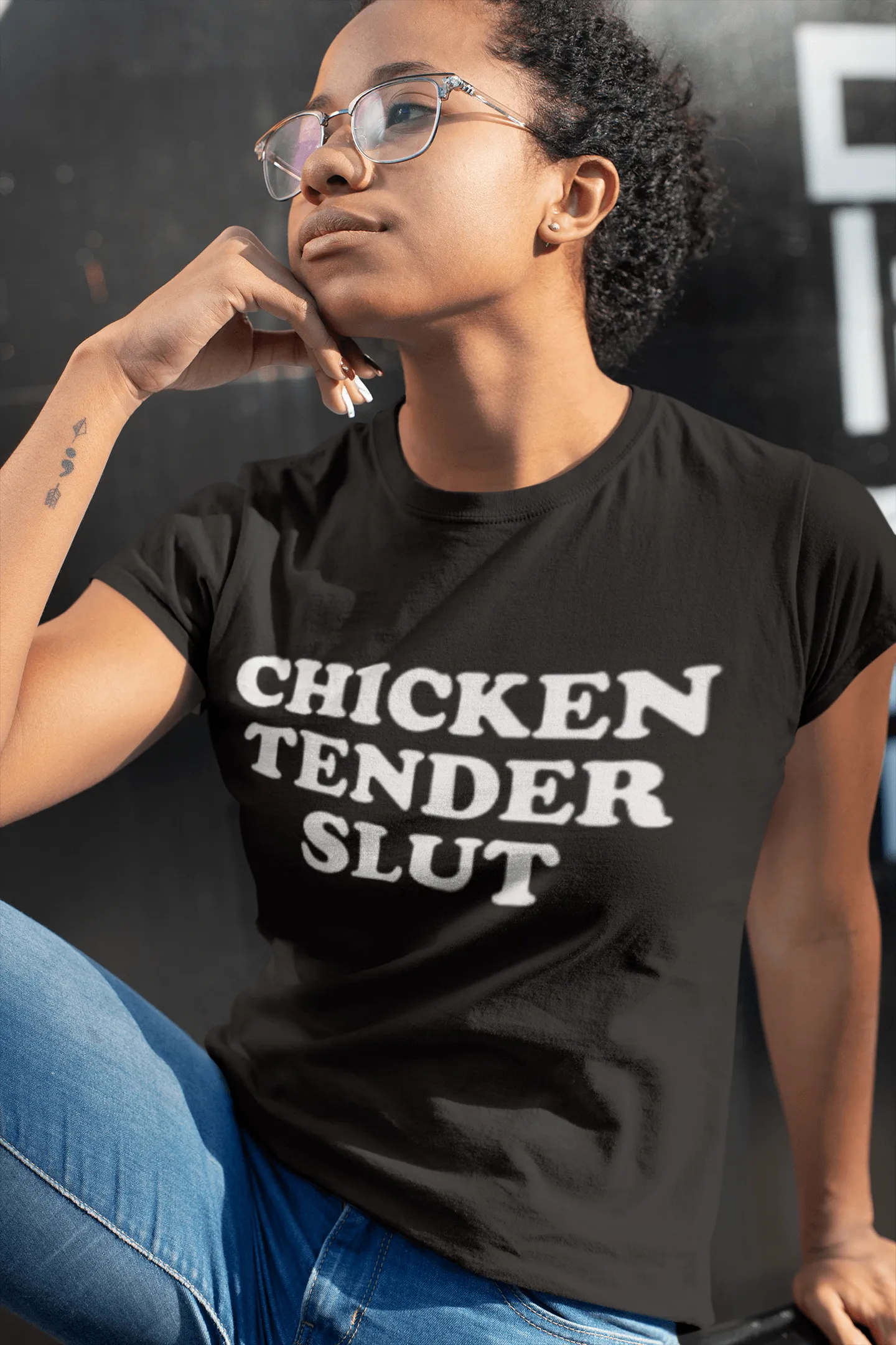 Adult Humor T-shirt Tender Chicken Slut Short Sleeve Ultra Soft Unisex Crew Neck Top