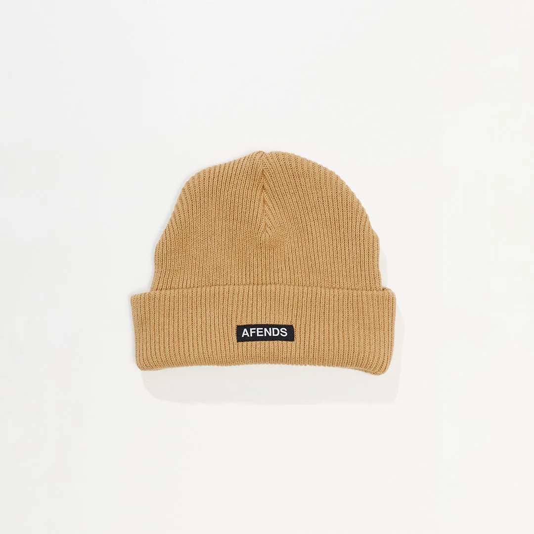 AFENDS Unisex Hometown - Knit Beanie - Tan