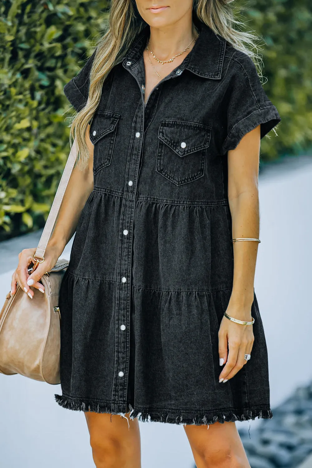 *APP EXCLUSIVE* Button Babydoll Denim Dress