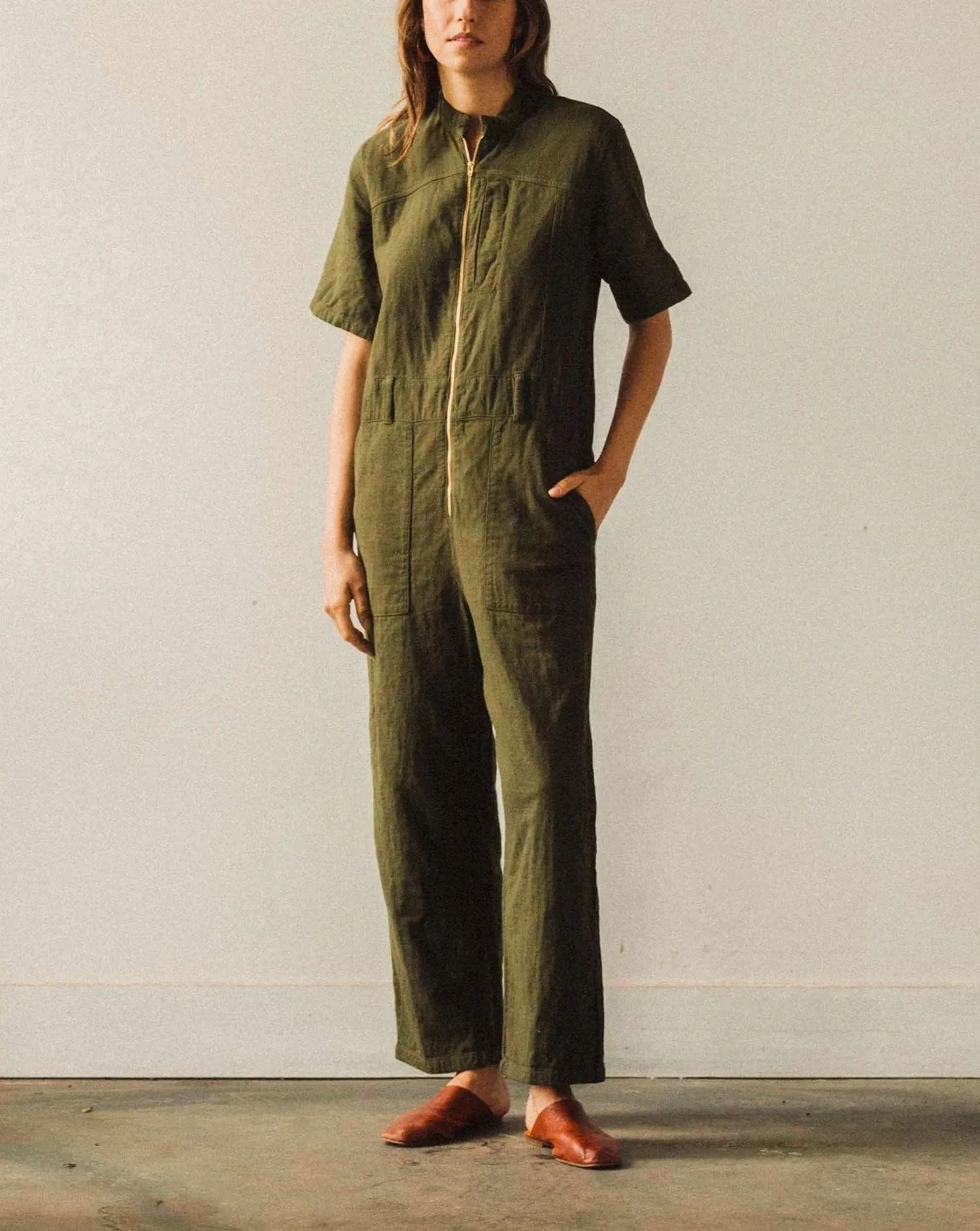 Atelier Delphine Ailuk Jumpsuit, Hunter Green