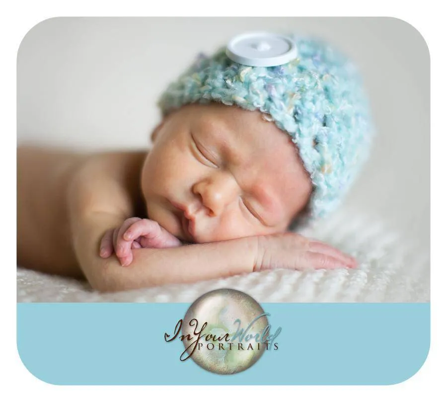 Baby Blue Confetti Newborn Hat