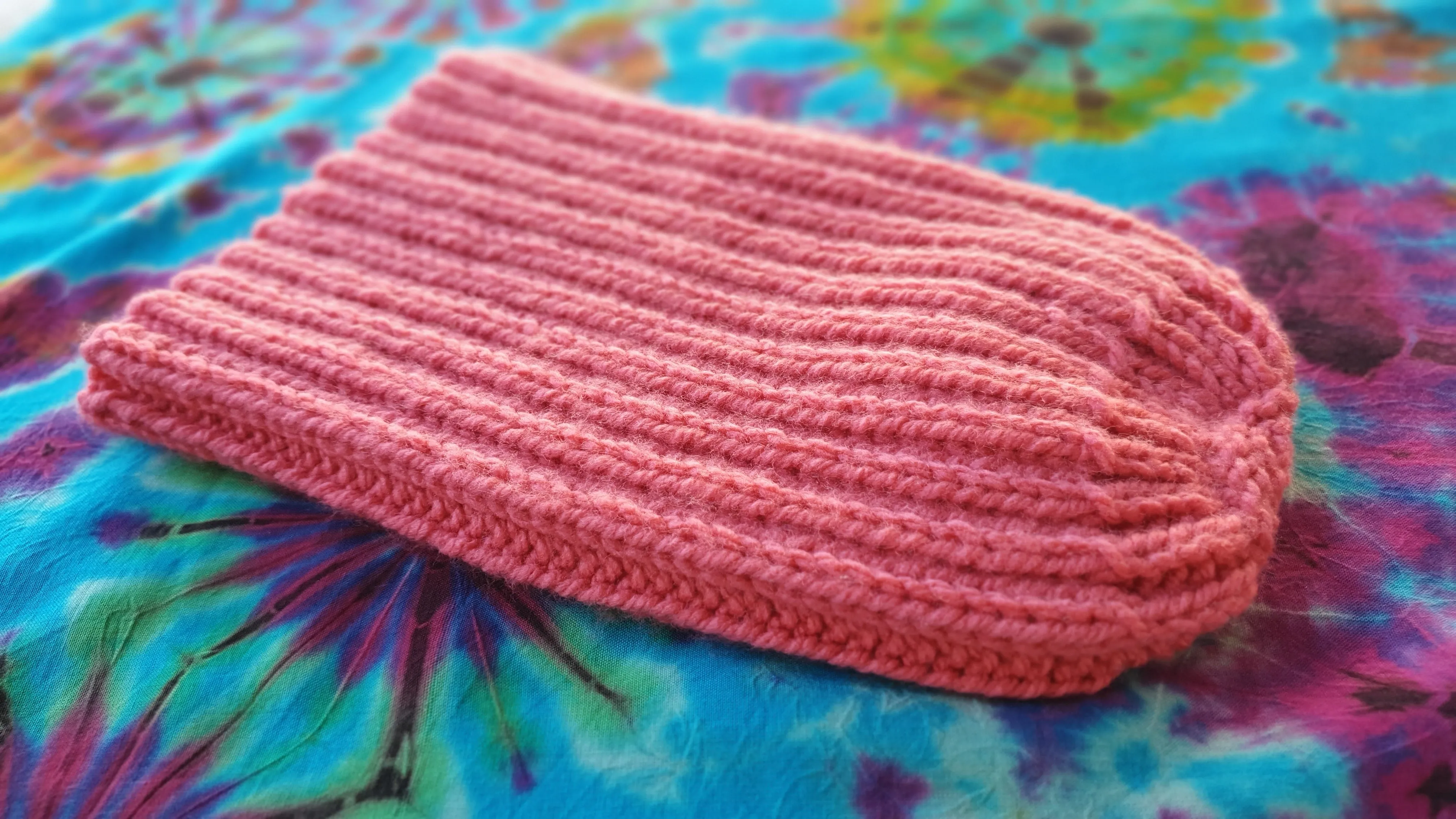 Beanie - Rib Coral