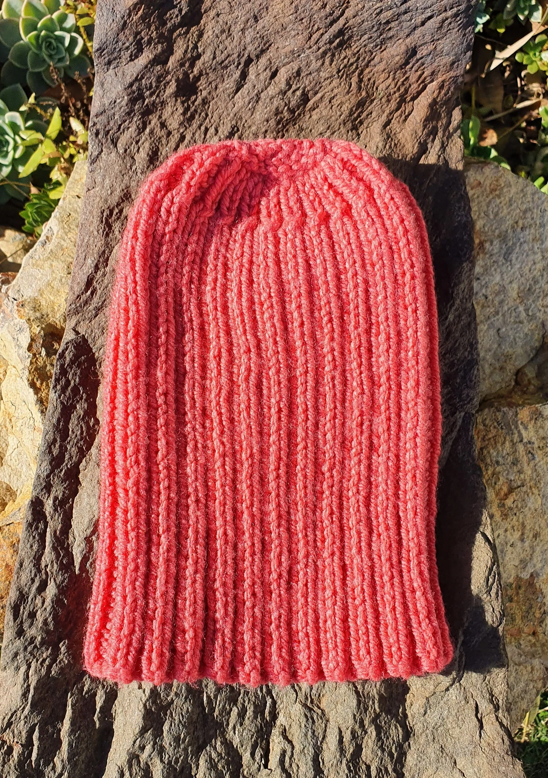 Beanie - Rib Coral