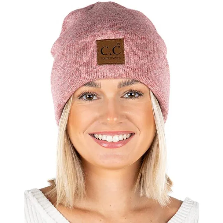 Beanie w/Suede Patch- assorted colors