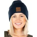 Beanie w/Suede Patch- assorted colors