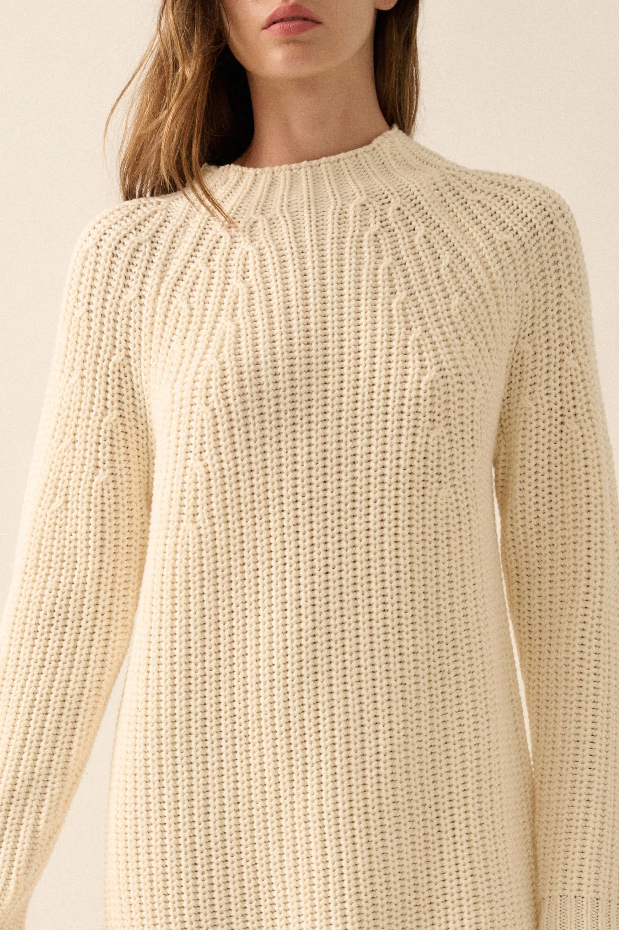 Believe in You Ribbed Knit Mini Sweater Dress