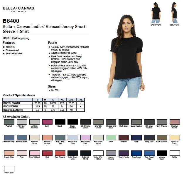 Bella Ladies Triblend Short Sleeve