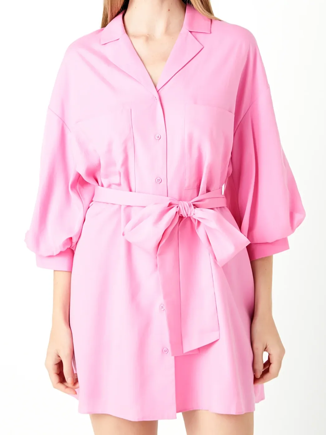 Belted Mini Shirt Dress