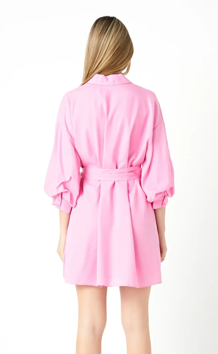 Belted Mini Shirt Dress