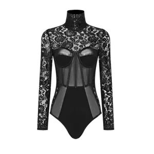 Black Mesh Bodysuit