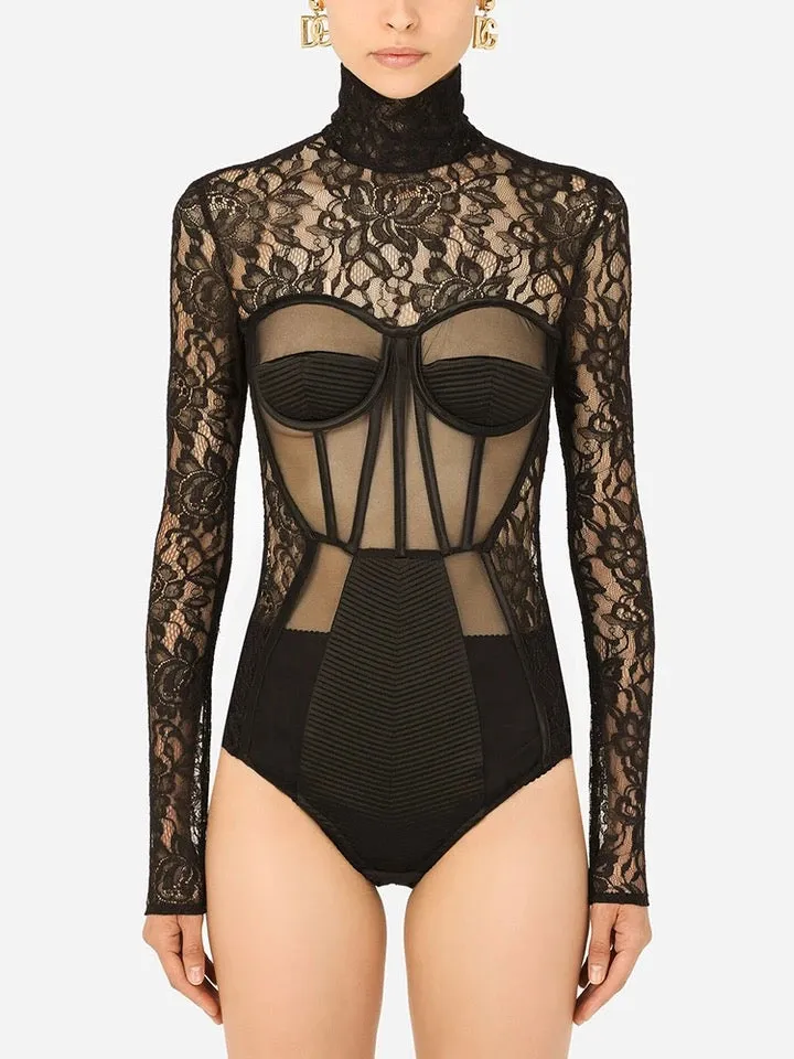 Black Mesh Bodysuit