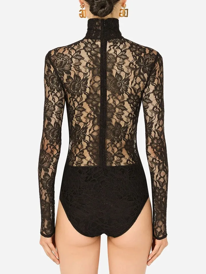 Black Mesh Bodysuit