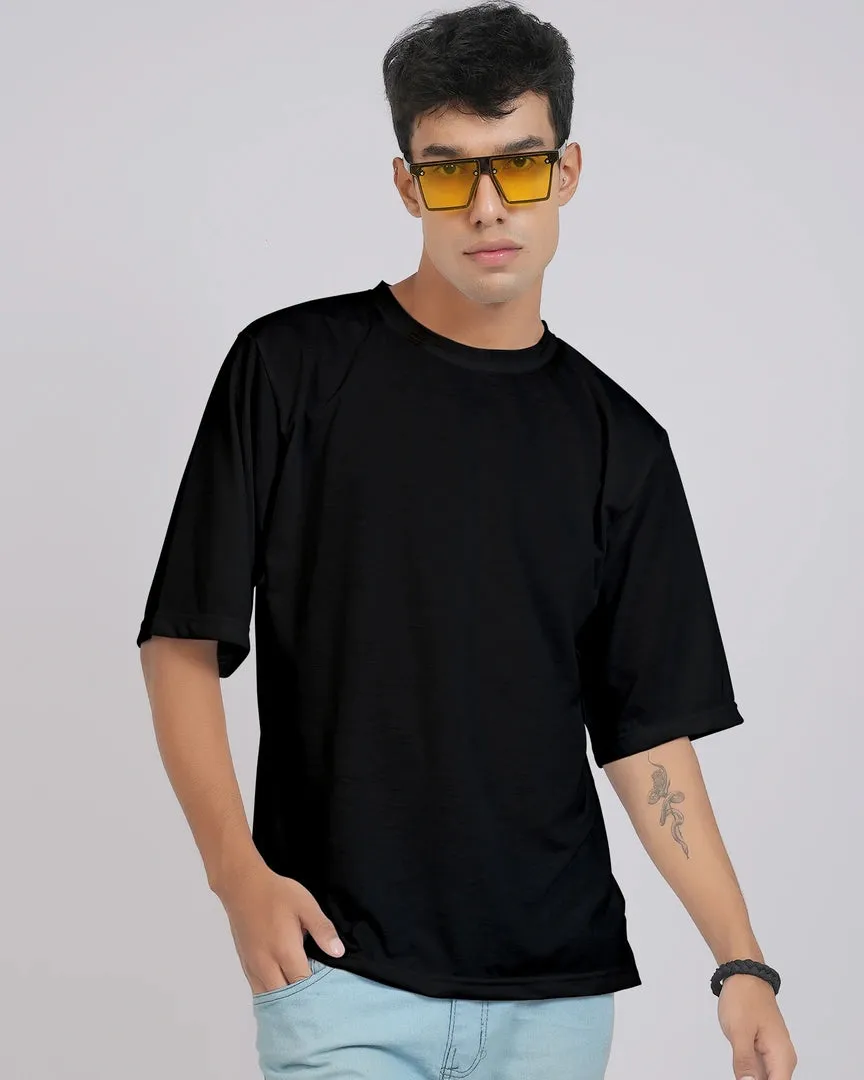 Black Oversized T shirt Men's(printed)