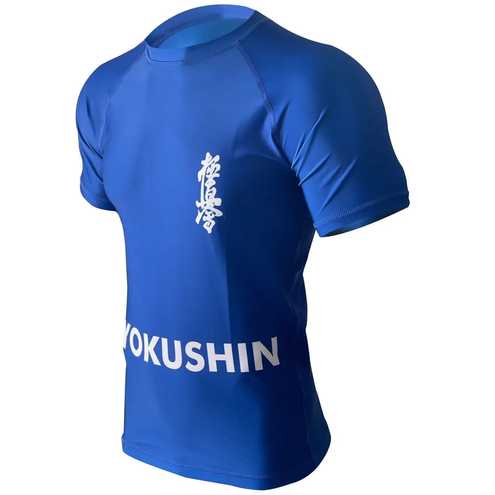 BLUE RASH GUARDS KYOKUSHIN  EMBROIDERED LOGO