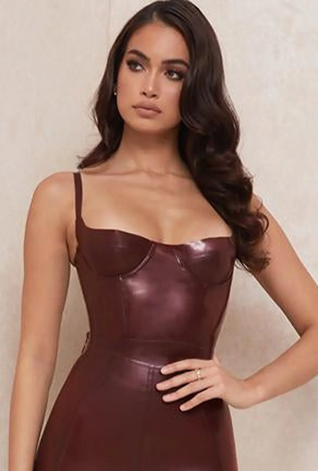 BRIA - LEATHERETTE BUSTIER BODYSUIT