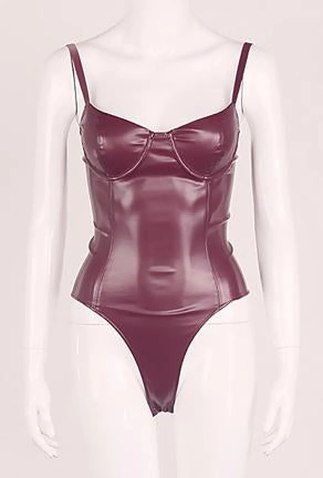 BRIA - LEATHERETTE BUSTIER BODYSUIT