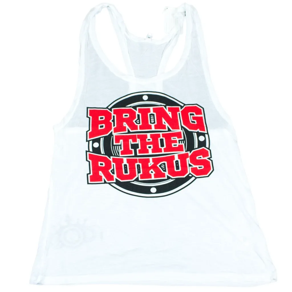 Bring the Rukus White Womens Racer Vest