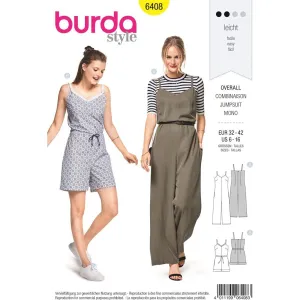 Burda Style Pattern B6408 Misses Jumpsuit in Various Lengths