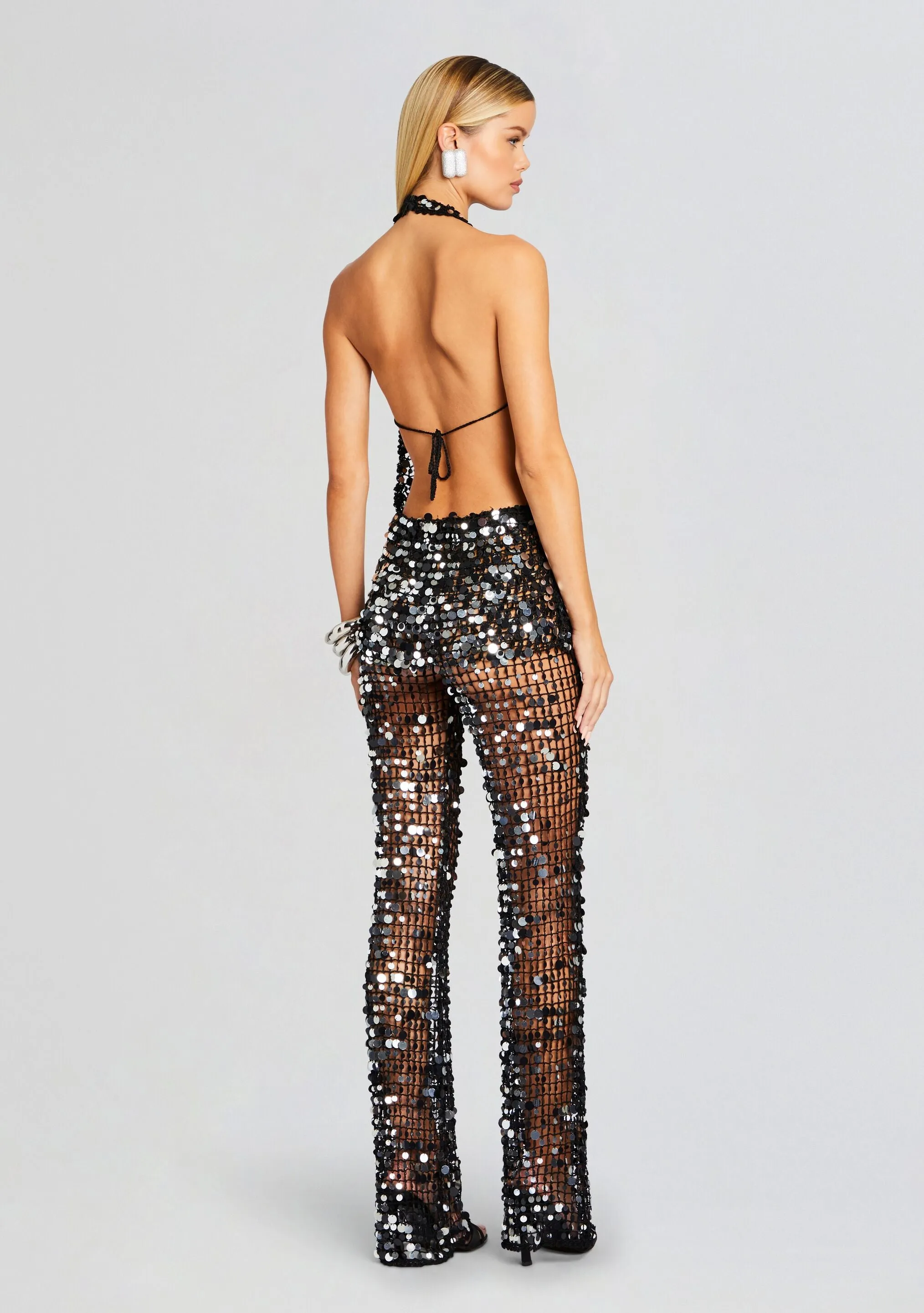 Cali Sequin Crochet Jumpsuit