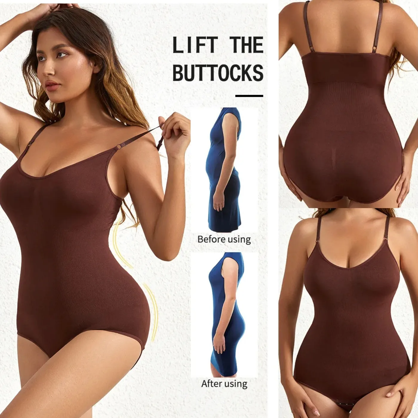 Cami Bodysuit Shapewear with Spaghetti Straps for Women