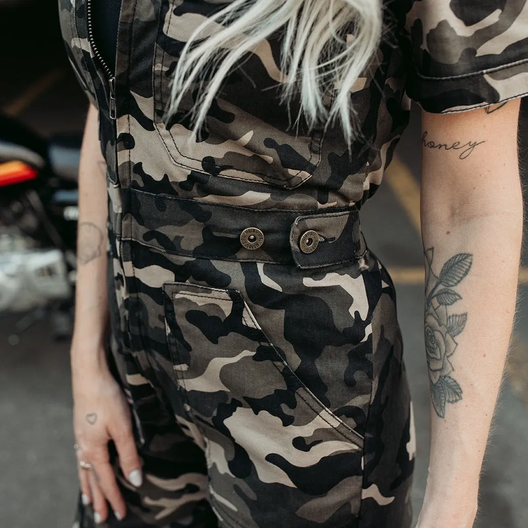 Camo Short Sleeve Jumpsuit