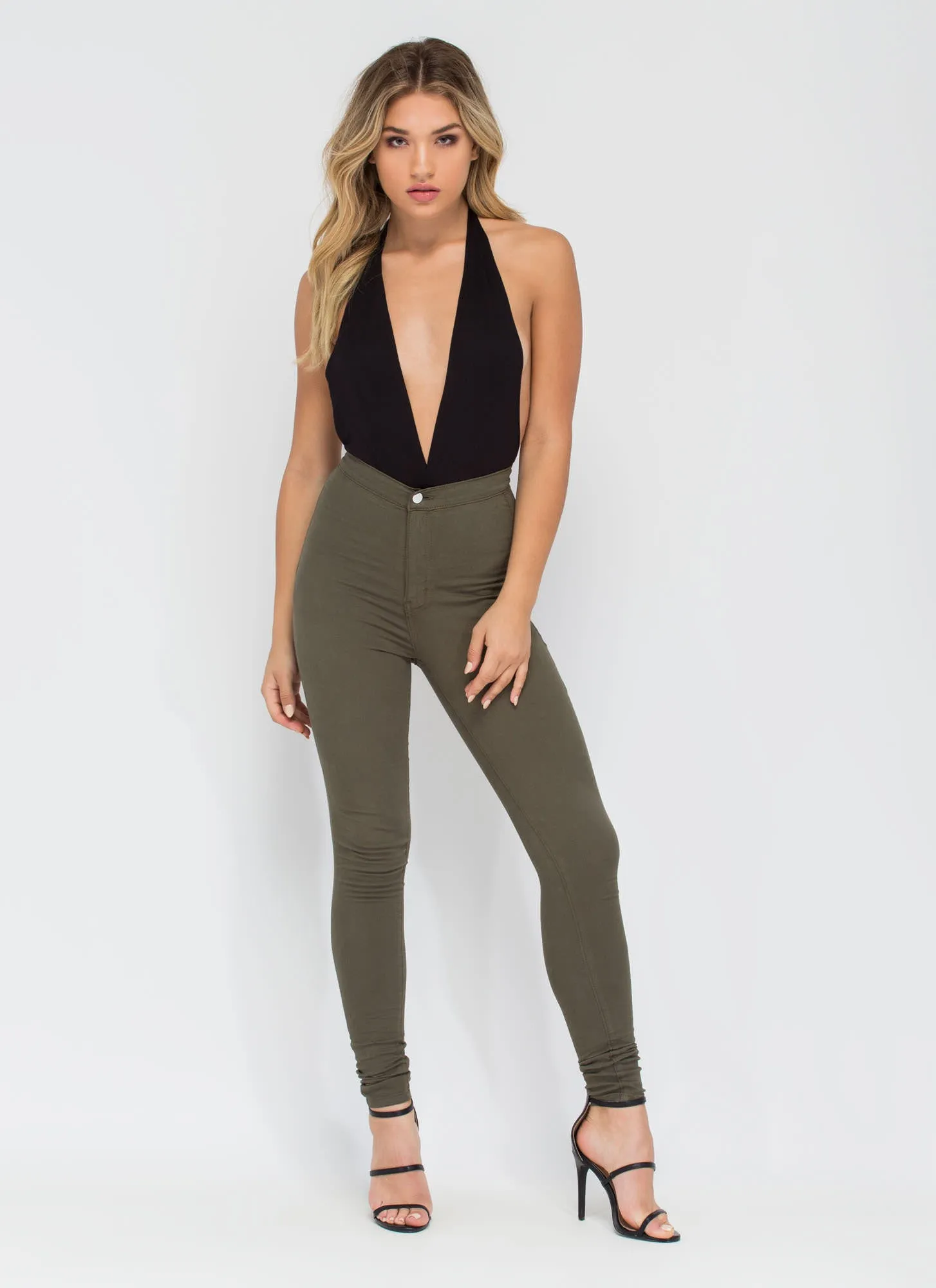 Can You Bare It Plunging Halter Bodysuit