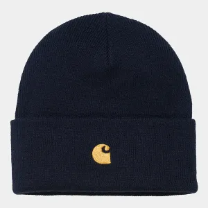 Carhartt WIP Chase Beanie - Dark Navy / Gold