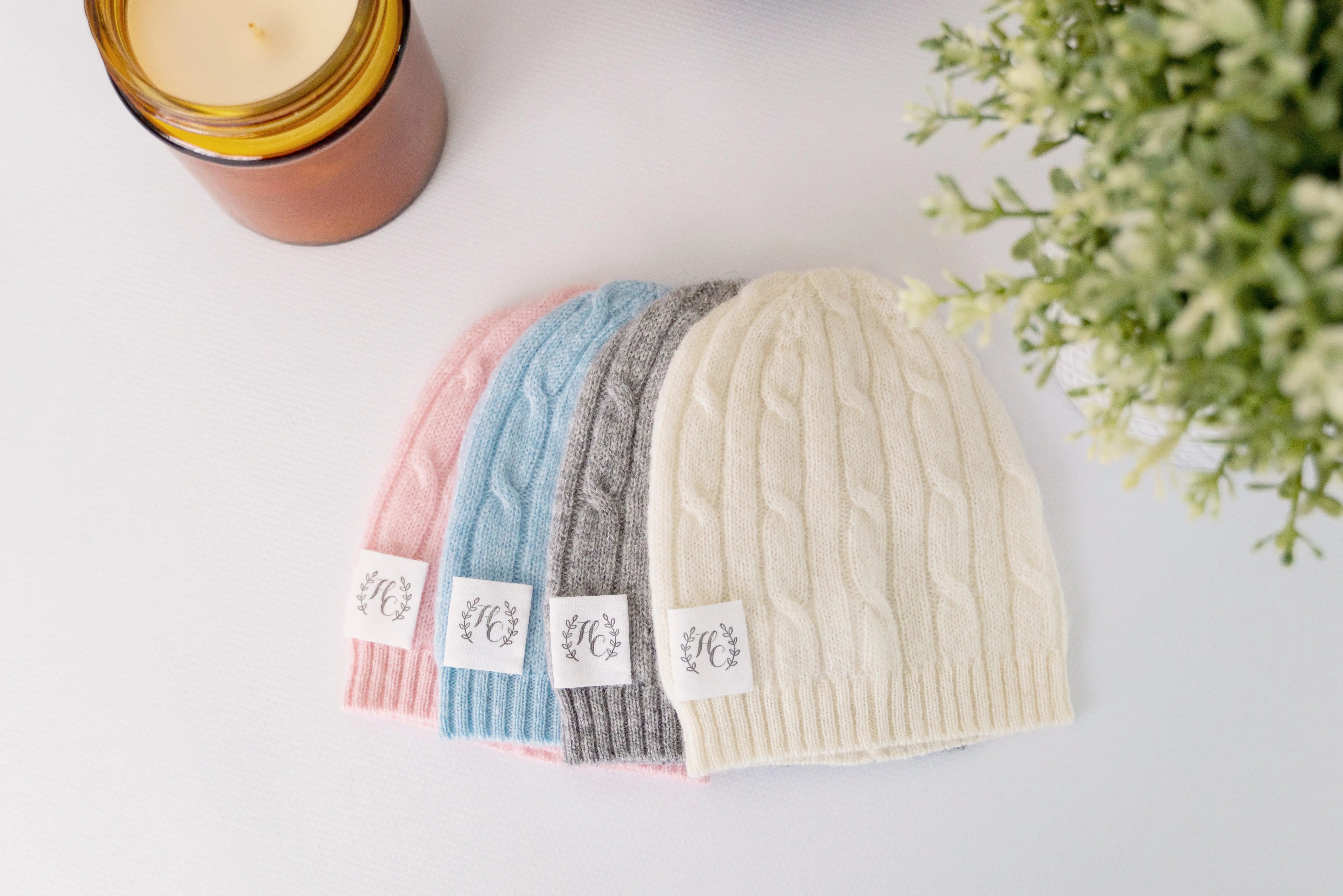 Cashmere Baby Beanie - Snow