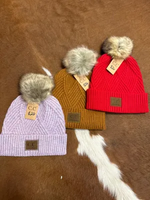 C.C Heather Beanie Pom