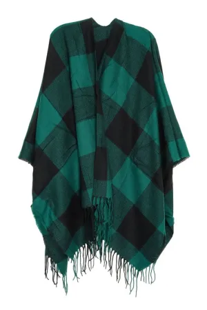 Check Plaid Ruana Poncho | 2 Colors