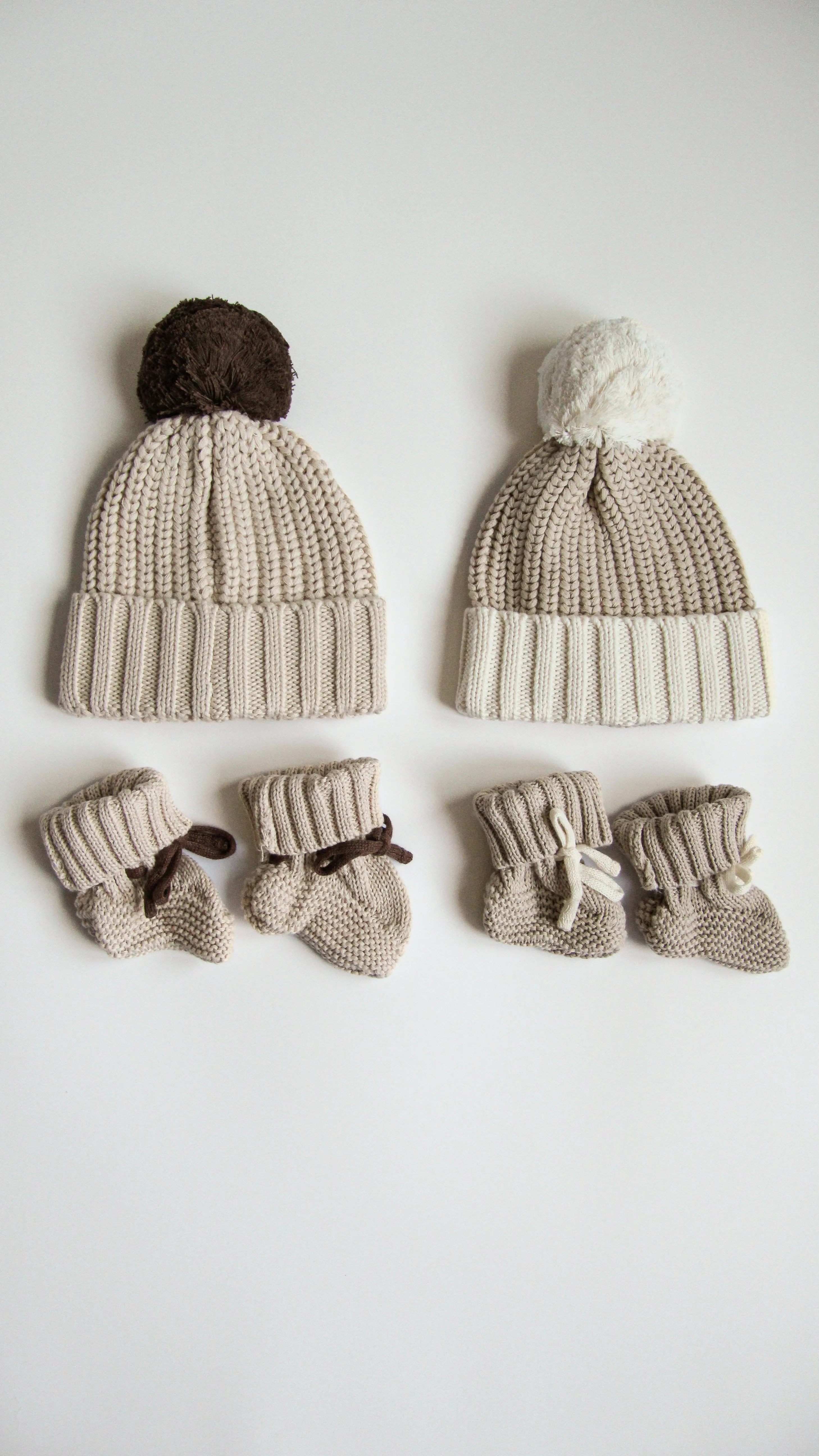 Chunky Knit Beanie | Almond~Dark Brown