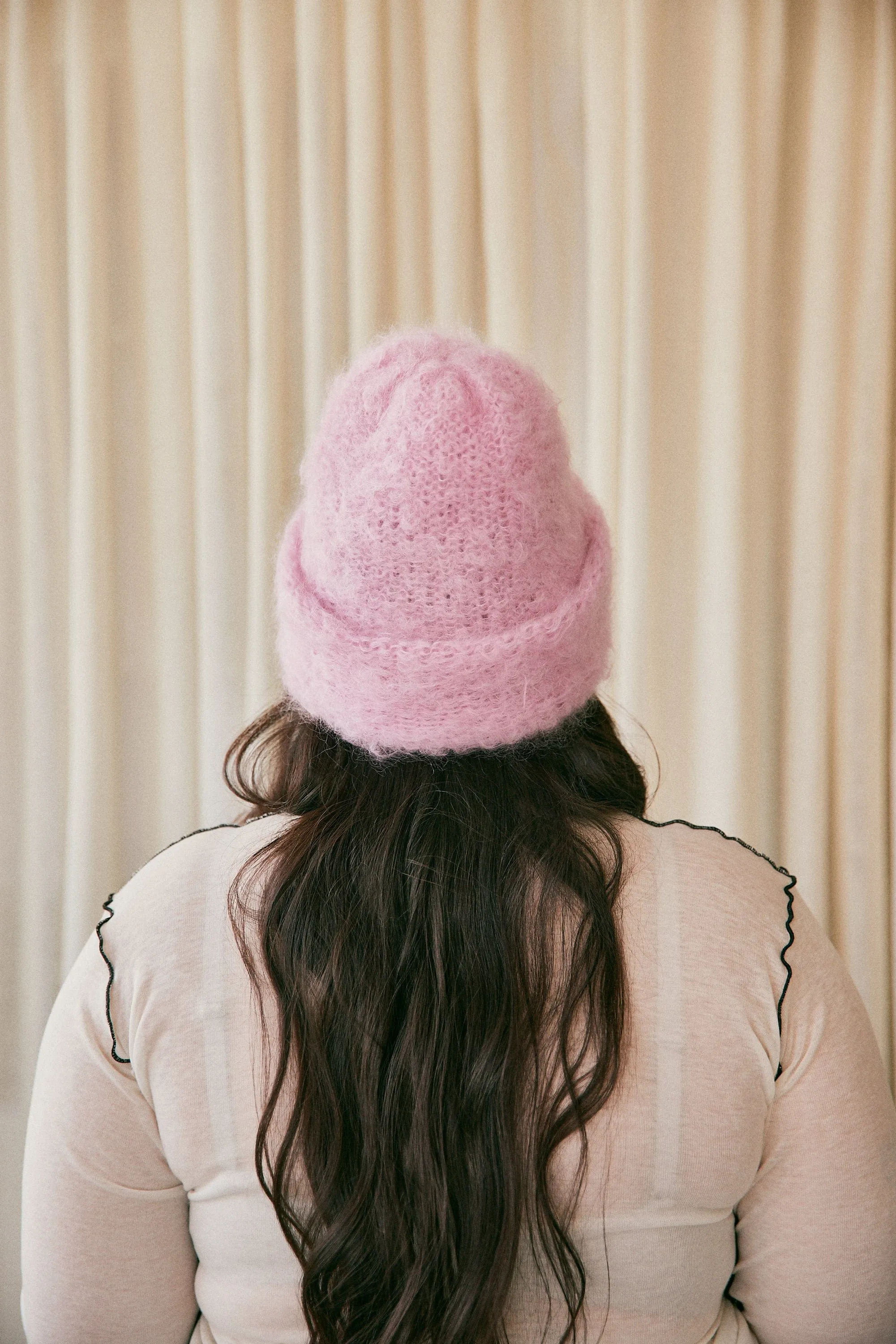 Cloud Mohair Beanie Orchid Pink