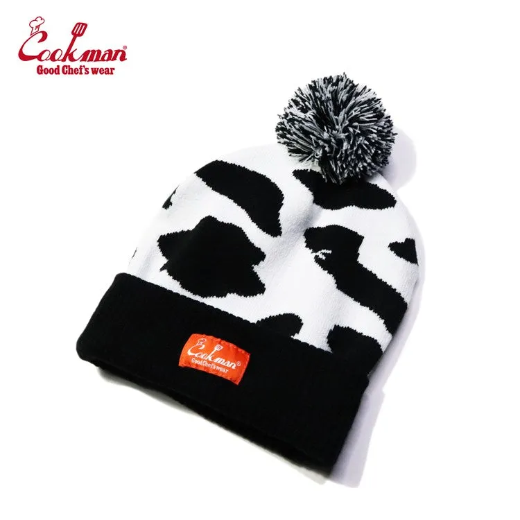 Cookman Beanie - Cow : White