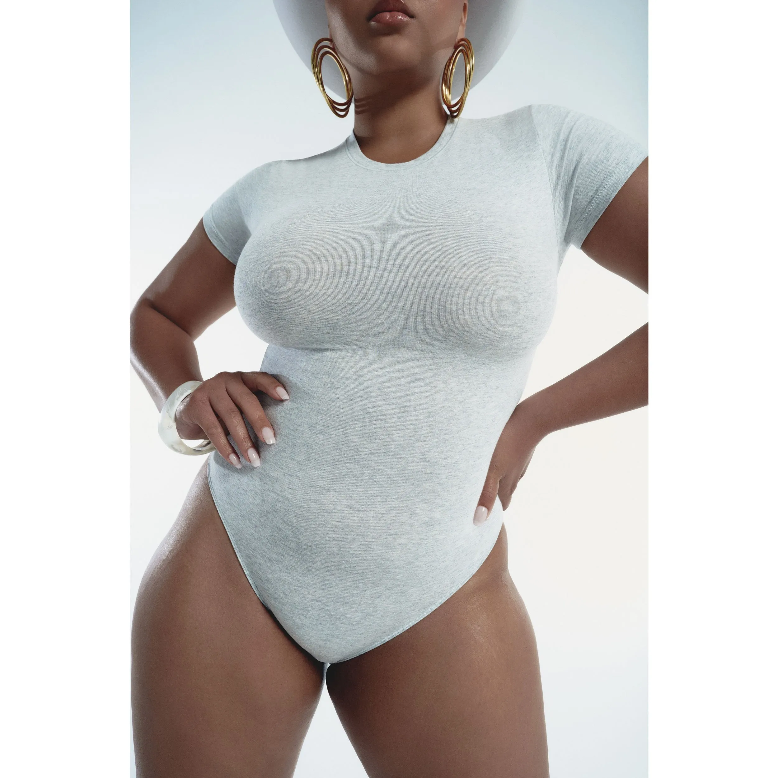 COTTON JERSEY T-SHIRT BODYSUIT | MINERAL