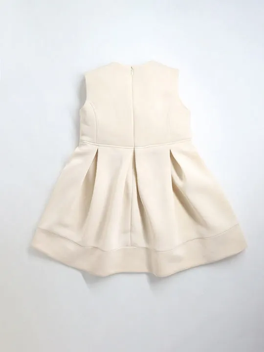 Cream Color Fit & Flare Sleeveless Party Dress For Girls