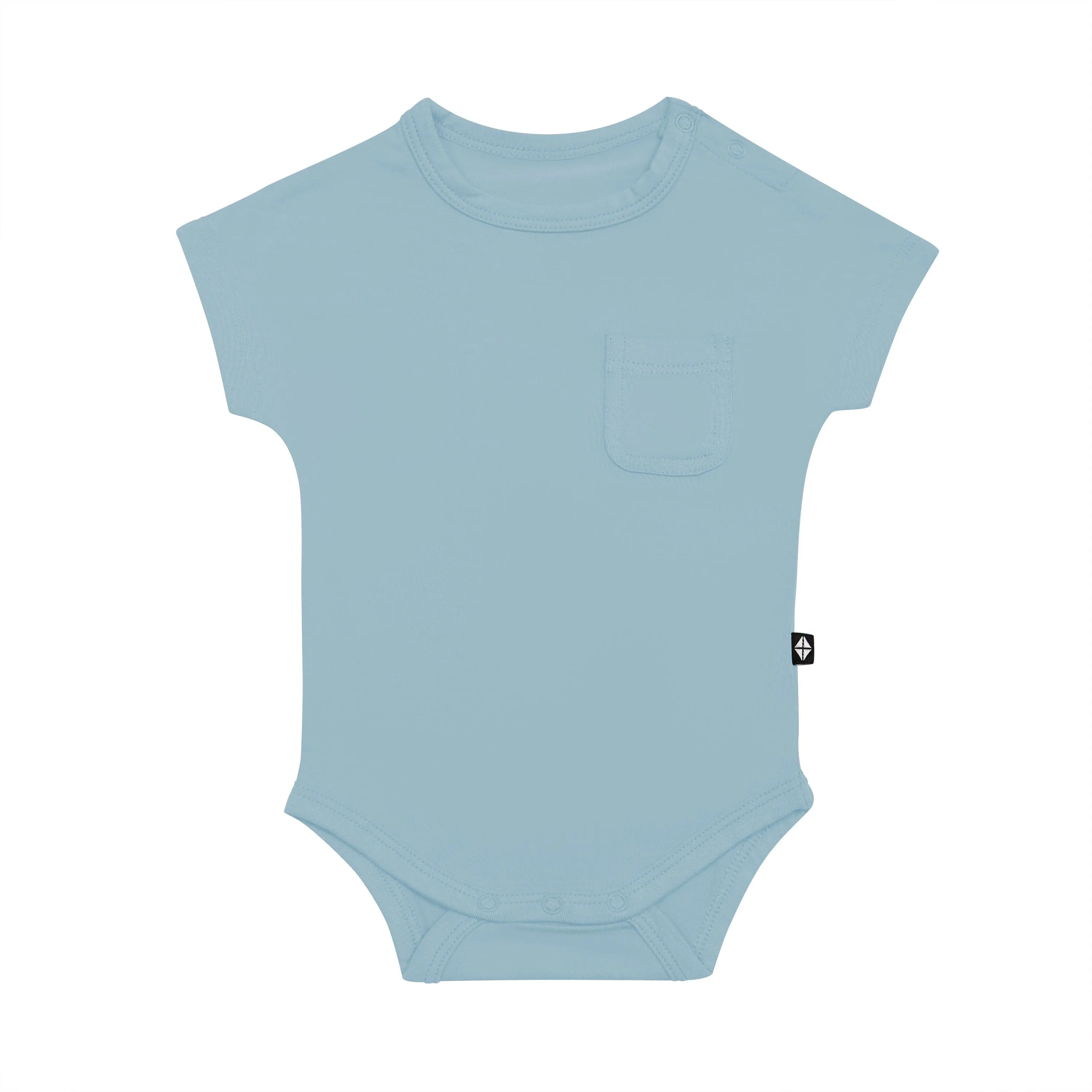 Crew Neck Tee Bodysuit in Dusty Blue