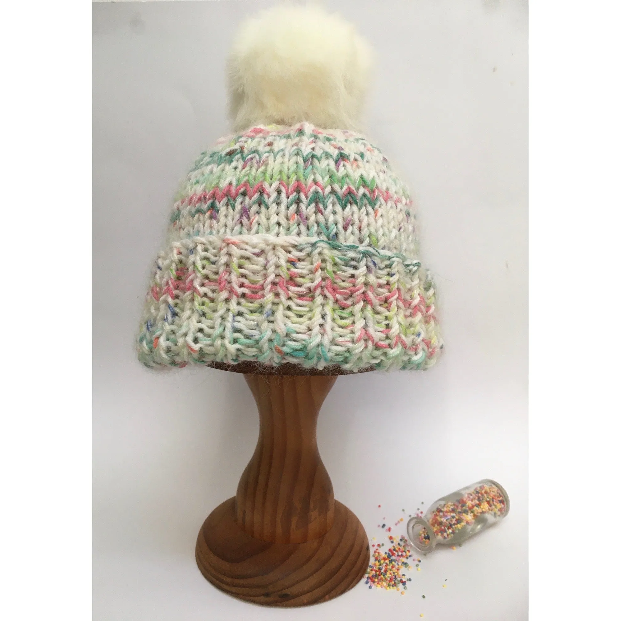 Cup Cake Beanie Knitting Pattern