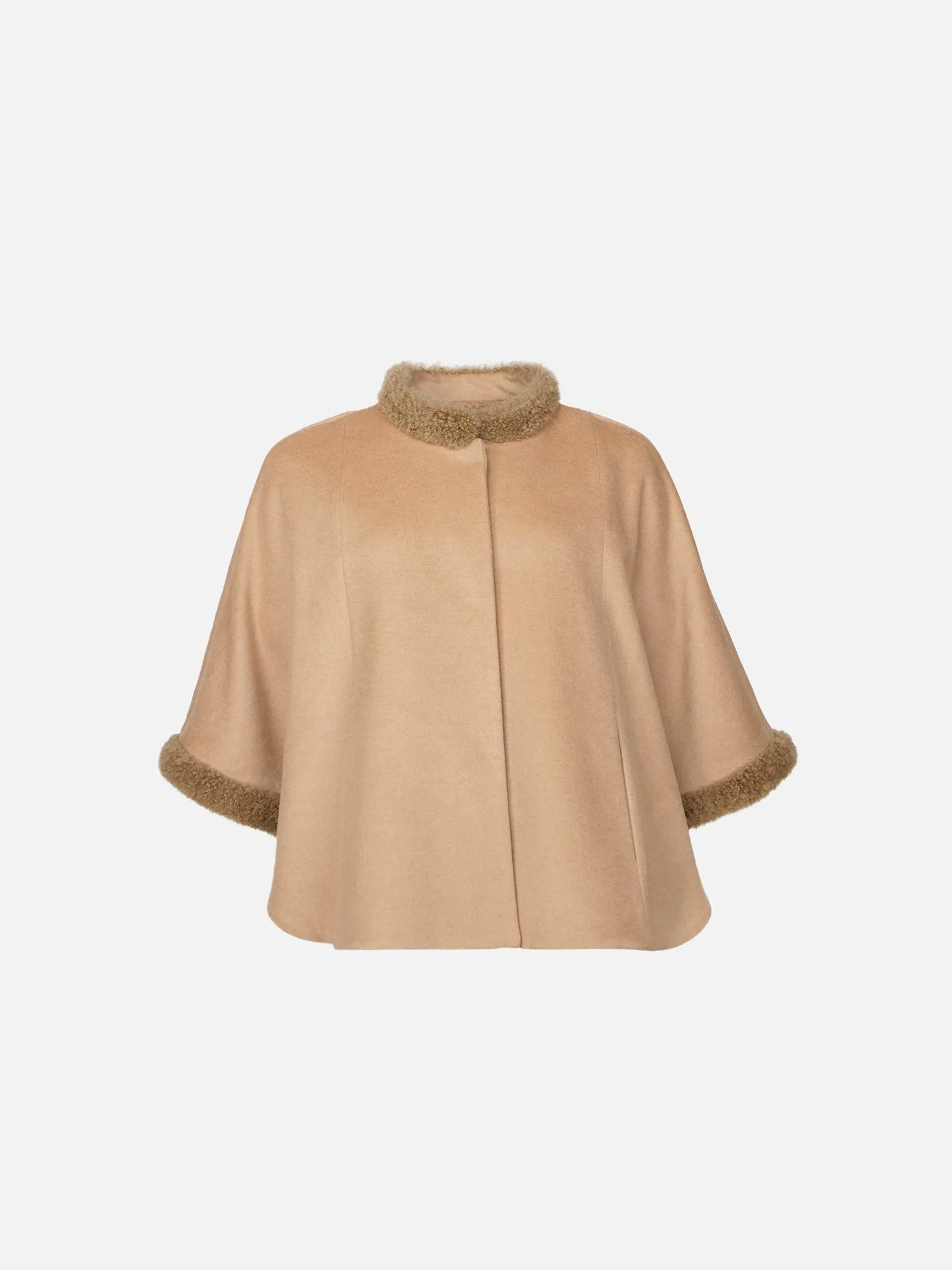 Damini Poncho, 75 cm. - 100% Wool - Women - Camel