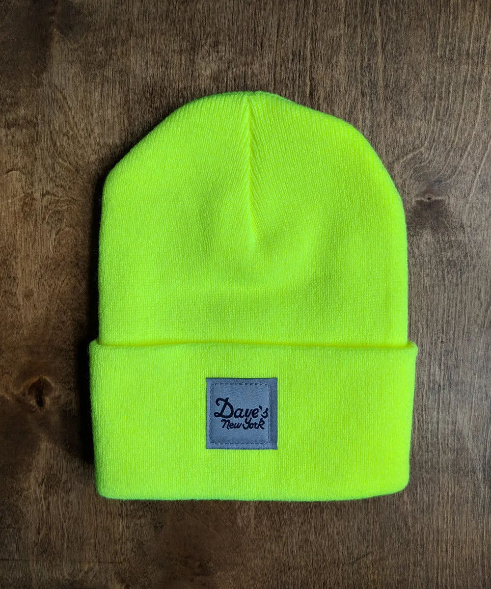 Dave&#39;s New York Vintage Logo Beanie - Bright Lime